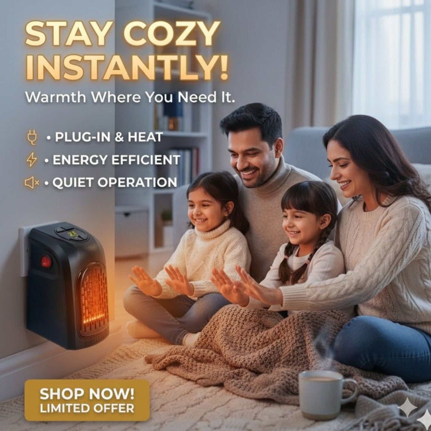 🔥🔥SmartHeat™ Portable Room Heater (400 Watt)