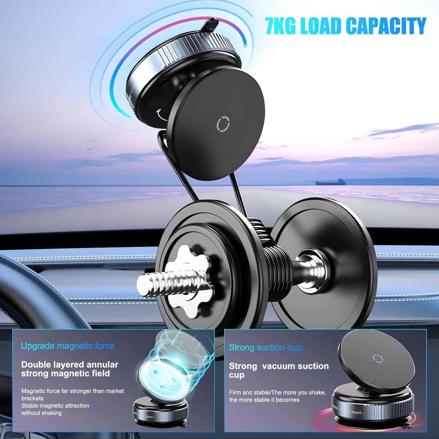 Magnetic Car/Desk Phone Holder (360° Rotation)