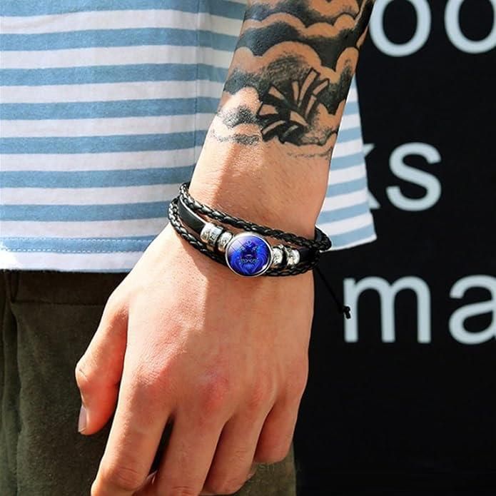 🎇Guardian Black Leather Bracelet (Adjustable )