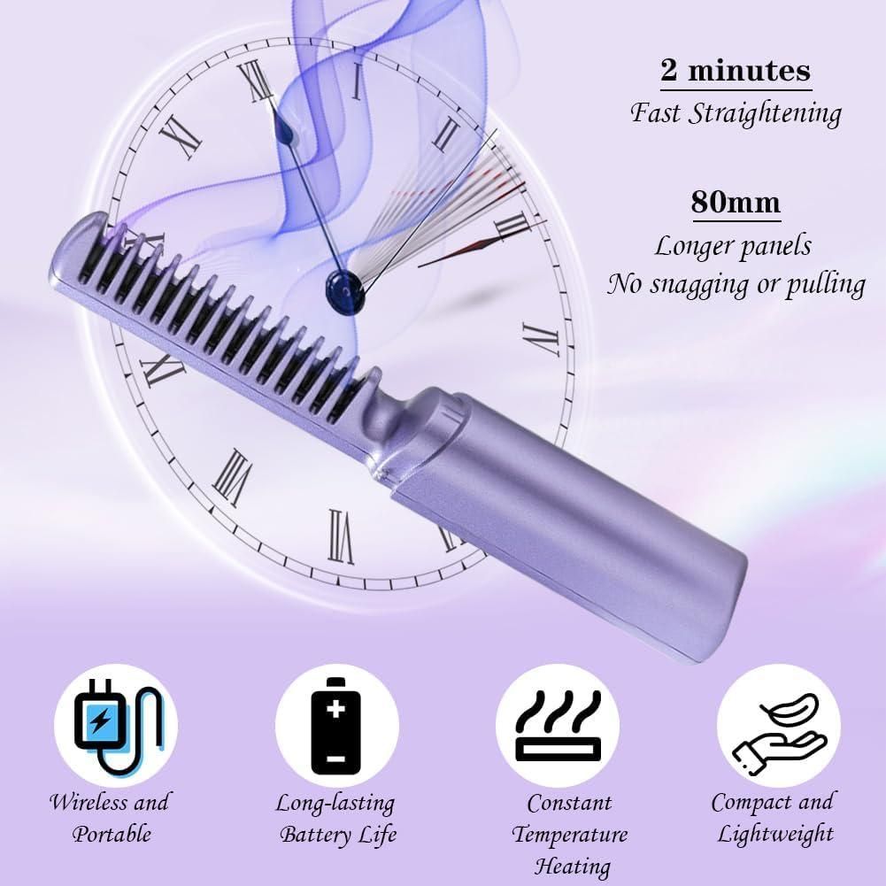 🪮SMART™️ Portable Hair Straightener Comb(Cordless, Rechargeable)