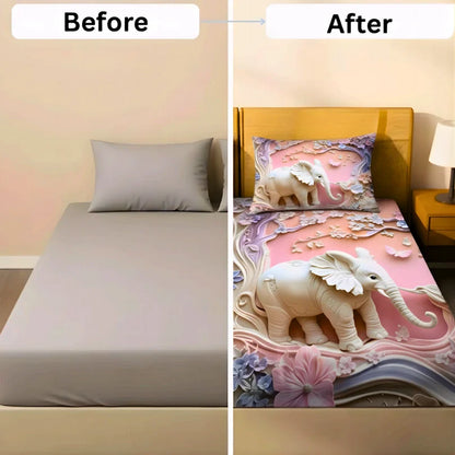 PREMIUM 7D Bedsheet🦄🧸🐘For Double Bed (100*90 inch)