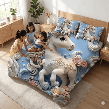 🦄SmartsKart™ 7D Bedsheet 🧸🐘For Double Bed (100*90 inch)