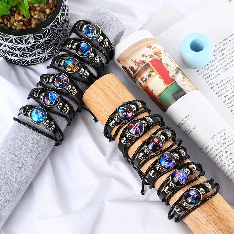 🎇Guardian Black Leather Bracelet (Adjustable )